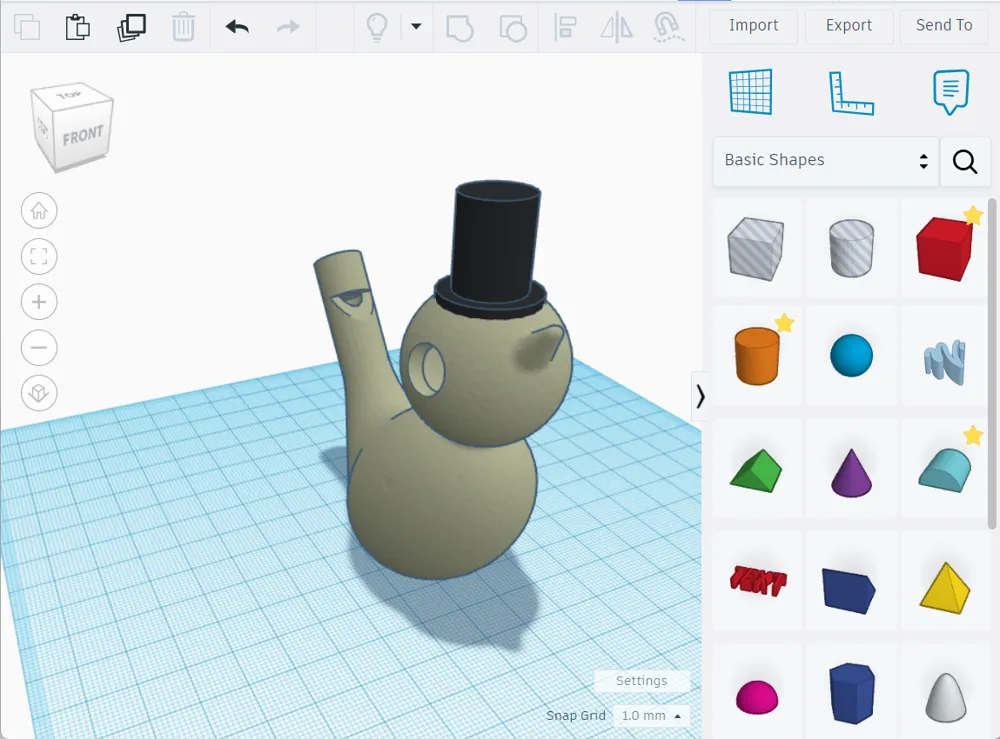 A of bird whistle with a top hat:.