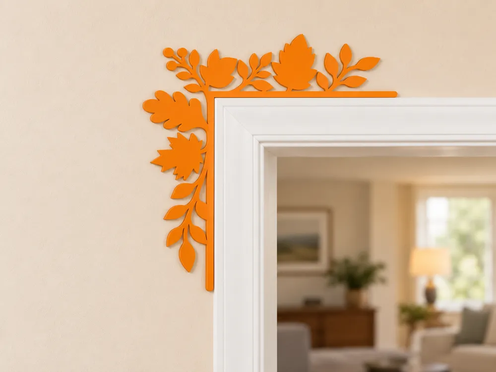 Autumn Leaves Door Corner, Botanical Decor, photo 2 of 3 - Autumn Leaves Door Corner, Botanical Decor Household