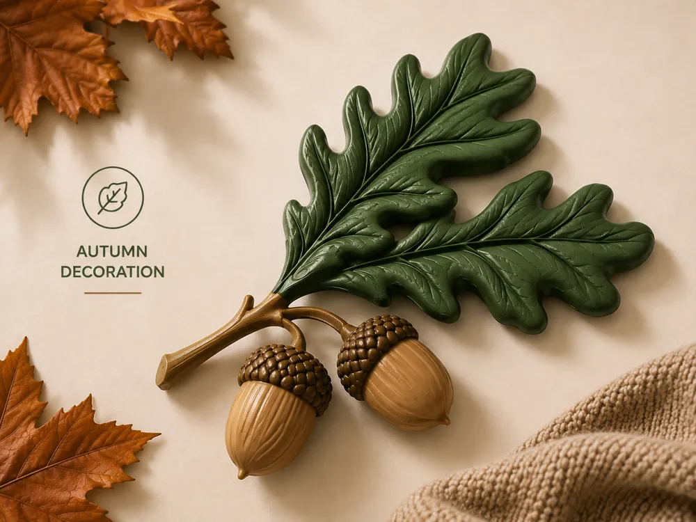 Autumn Oak Leaves & Acorns, Fall Home Decoration, photo 2 of 3 - Autumn Oak Leaves & Acorns, Fall Home Decoration Home Decor Items