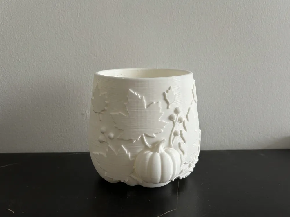 Autumn Pumpkin & Leaves Utensil Holder, photo 3 of 4 - Autumn Pumpkin & Leaves Utensil Holder Household