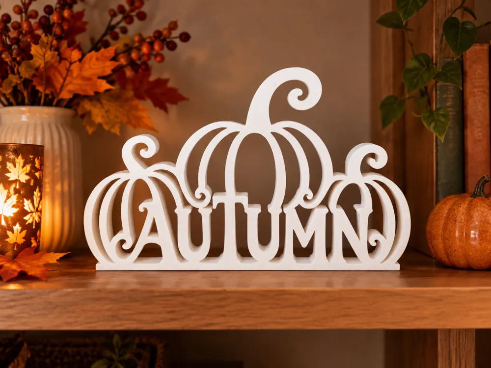 Autumn Pumpkin Sign, Fall Tabletop Decor, photo 4 of 4 - Autumn Pumpkin Sign, Fall Tabletop Decor Household