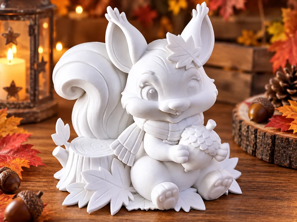 Autumn Squirrel with Acorn Figure, photo 2 of 3 - Autumn Squirrel with Acorn Figure Household