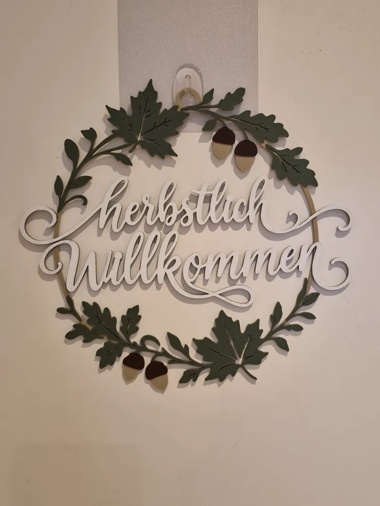 Herbstlich Willkommen, Türkranz & Deko Schild, photo 2 of 4 - Herbstlich Willkommen, Türkranz & Deko Schild Household
