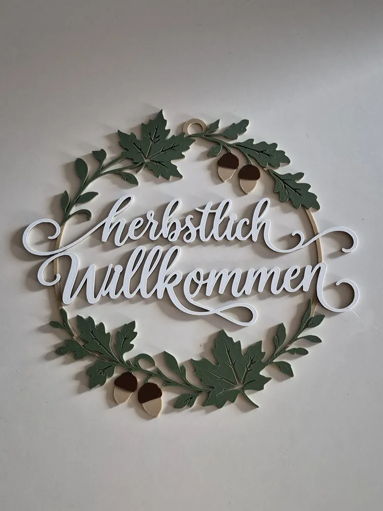 Herbstlich Willkommen, Türkranz & Deko Schild, photo 3 of 4 - Herbstlich Willkommen, Türkranz & Deko Schild Household