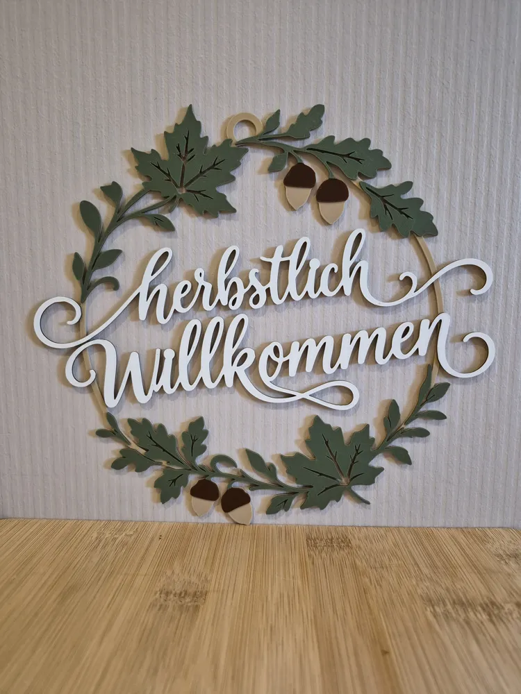 Herbstlich Willkommen, Türkranz & Deko Schild, photo 4 of 4 - Herbstlich Willkommen, Türkranz & Deko Schild Household