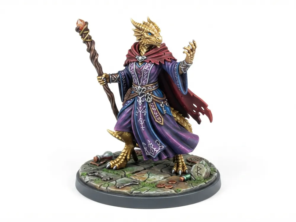 Female Dragonborn Sorcerer, photo 3 of 4 - Female Dragonborn Sorcerer Miniatures
