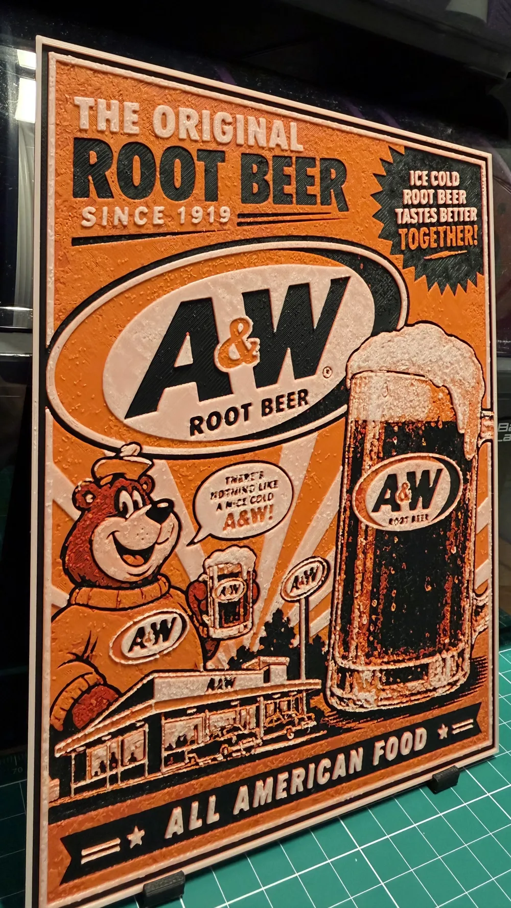A&W Root Beer Poster HueForge, photo 3 of 4 - A&W Root Beer Poster HueForge Generative Art