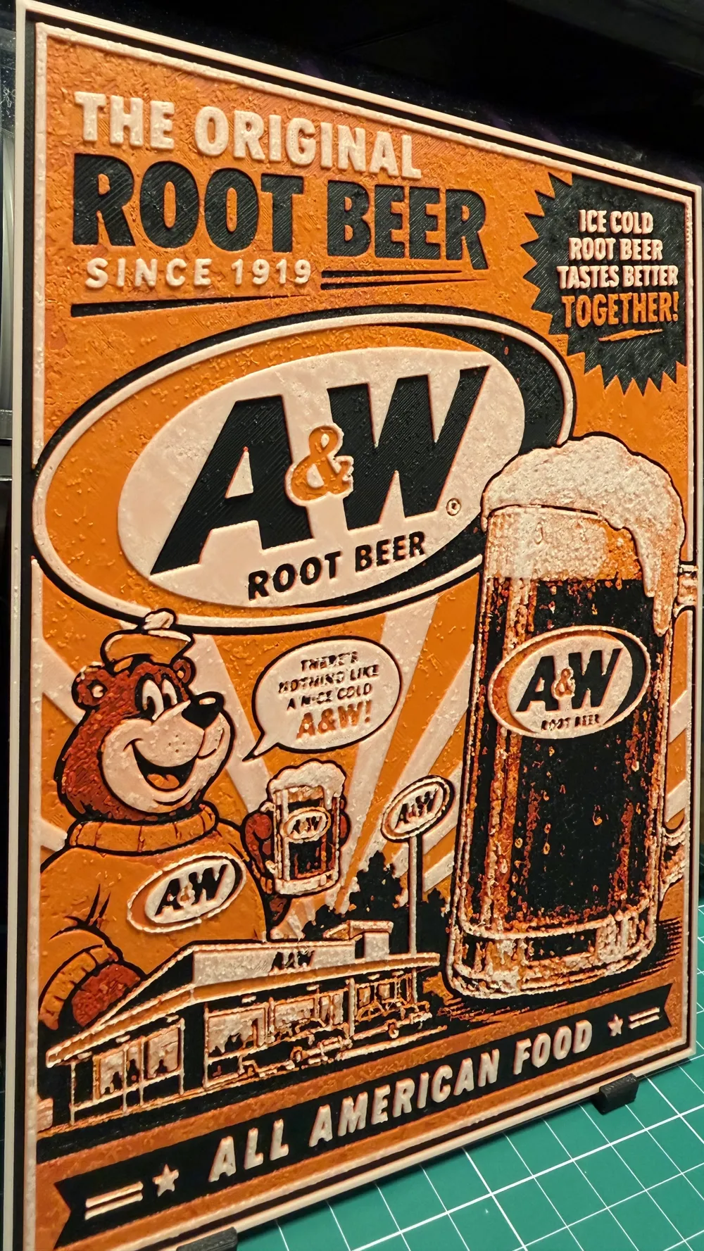A&W Root Beer Poster HueForge, photo 4 of 4 - A&W Root Beer Poster HueForge Generative Art