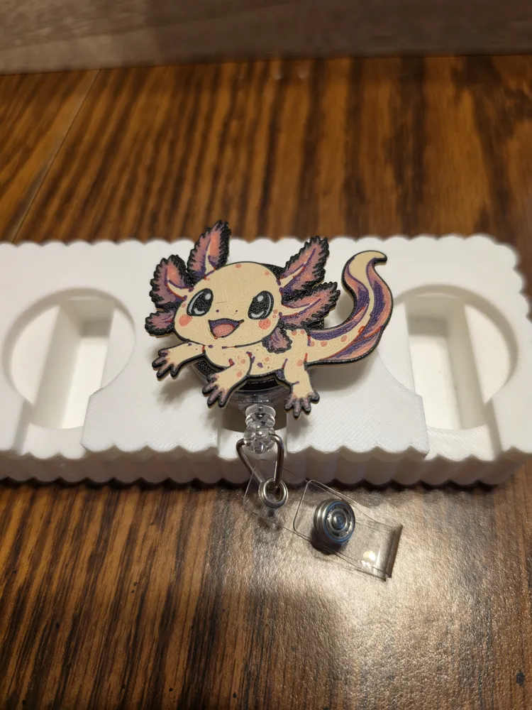Axolotl Badge Reel/Magnet, photo 2 of 4 - Axolotl Badge Reel/Magnet Fashion