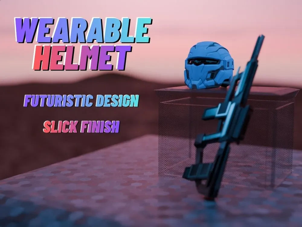 Azure Futuristic wearable helmet - AI assisted