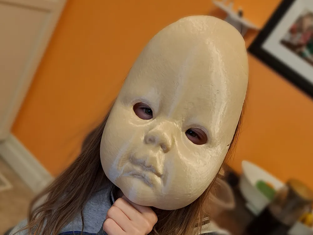 Baby Face Doll Mask, photo 3 of 4 - Skull & Horror Masks, scary