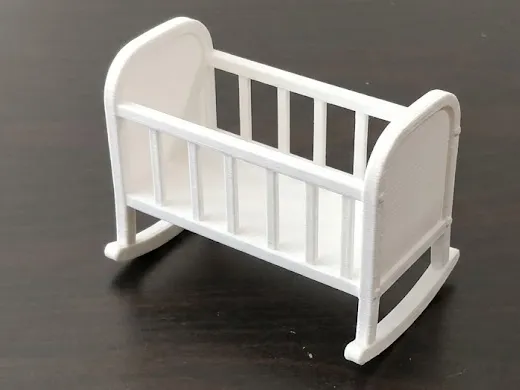 Baby Rocking Cradle, photo 2 of 3 - Baby Rocking Cradle Miniatures