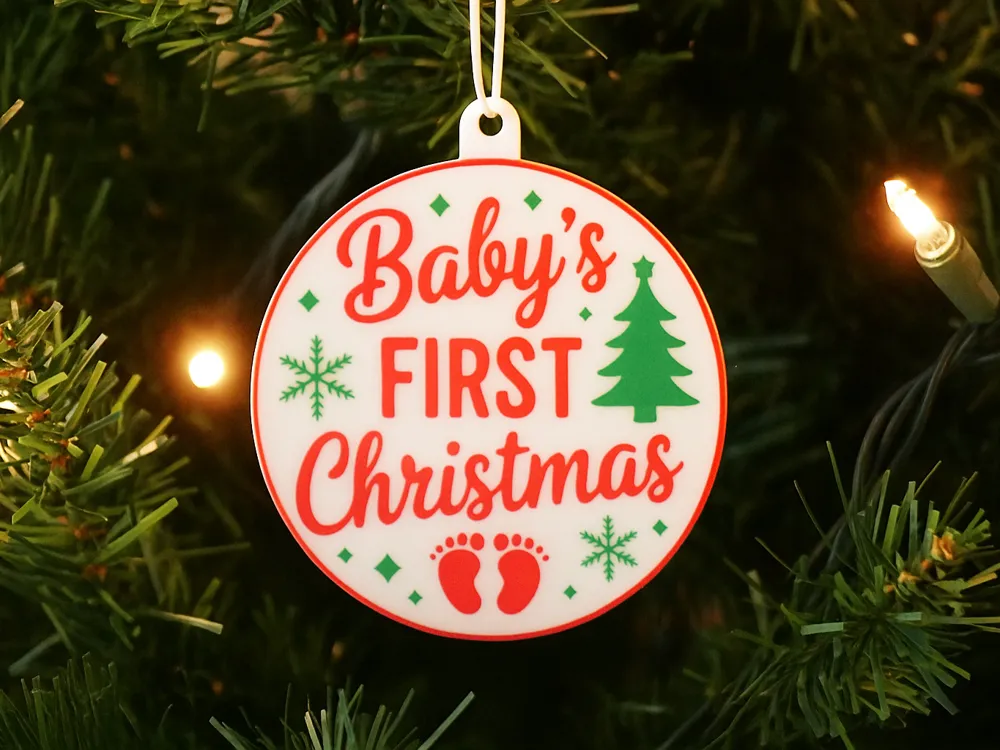 Baby's First Christmas Ornament - 2 Sided