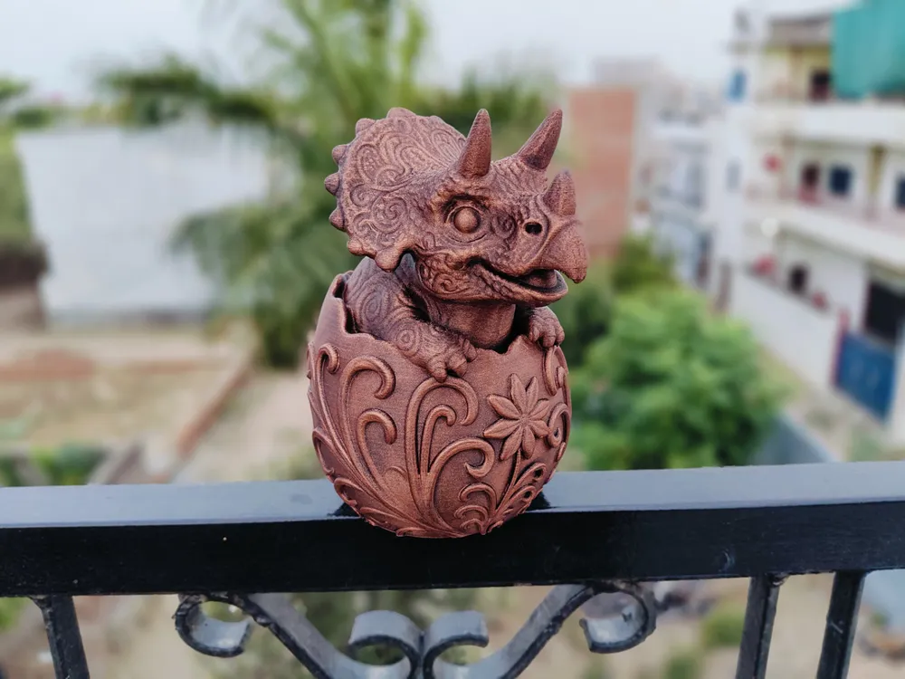 Baby Triceratops in Ornamental Egg, Cute Dino, photo 2 of 4 - Classical Busts & Heads, triceratops bust