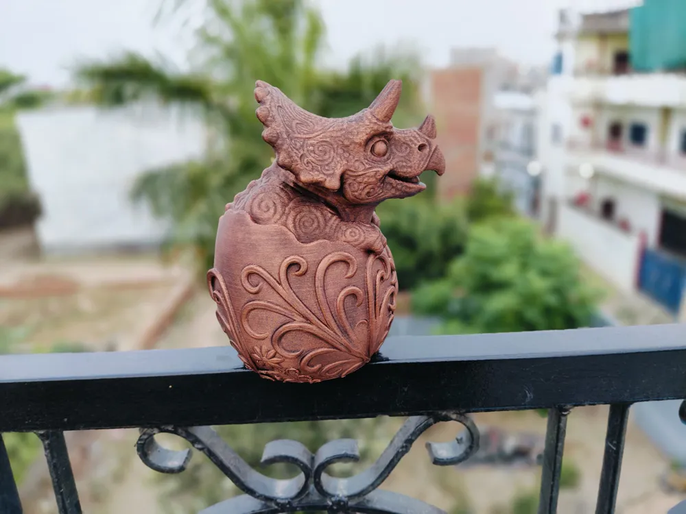 Baby Triceratops in Ornamental Egg, Cute Dino, photo 4 of 4 - Classical Busts & Heads, dinosaur