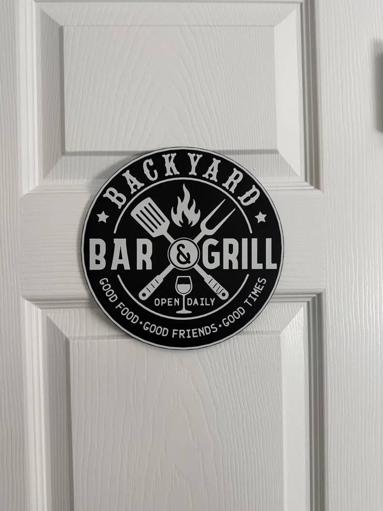Backyard Bar and Grill Wall Sign, photo 3 of 4 - BBQ & Grill Accessories, dads