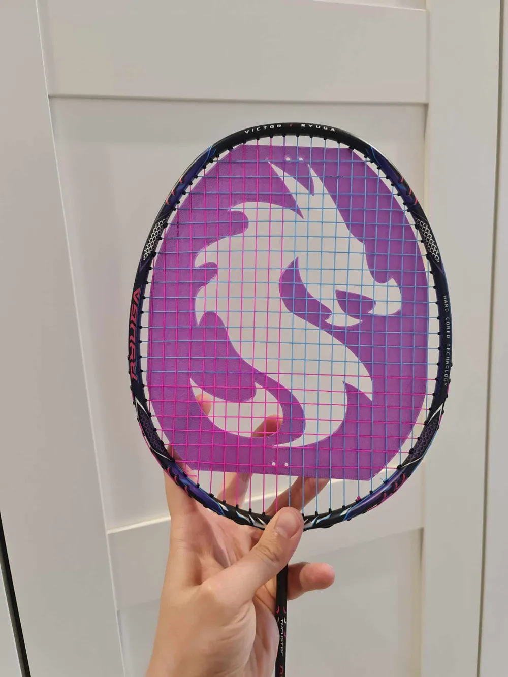 Badminton Racket Stencil - Flaming Dragon, photo 4 of 4 - Badminton Racket Stencil - Flaming Dragon Hobby & DIY