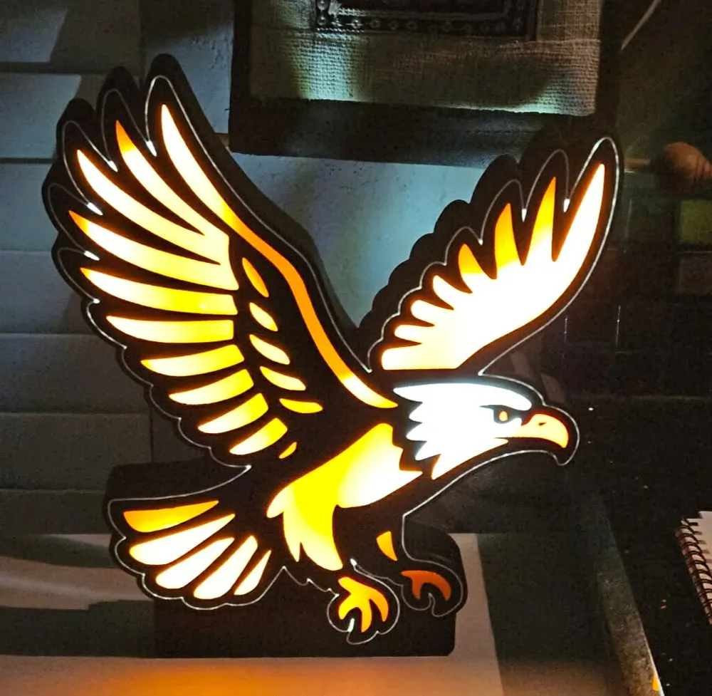 Bald Eagle Light Box, photo 3 of 4 - Bald Eagle Light Box Lamps & Lighting