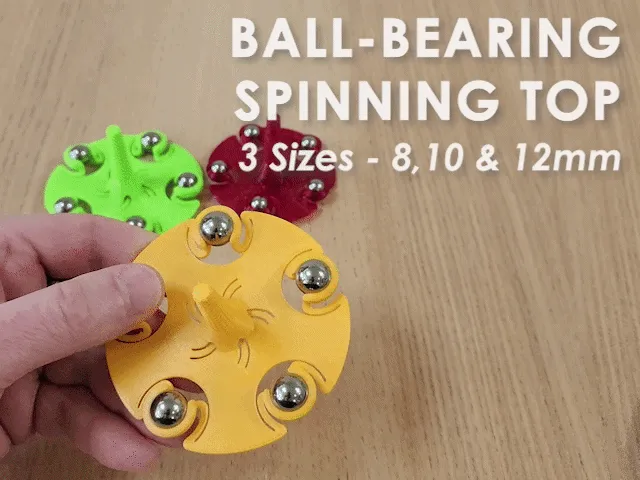 Ball Bearing Spinning Top - 3 Sizes (8/10/12mm) - Spinning Tops & Classic Toys, in stock