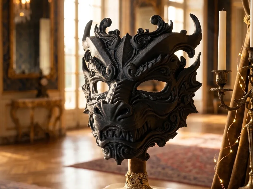 Baroque Dragon Mask - The Iron Scale Crown