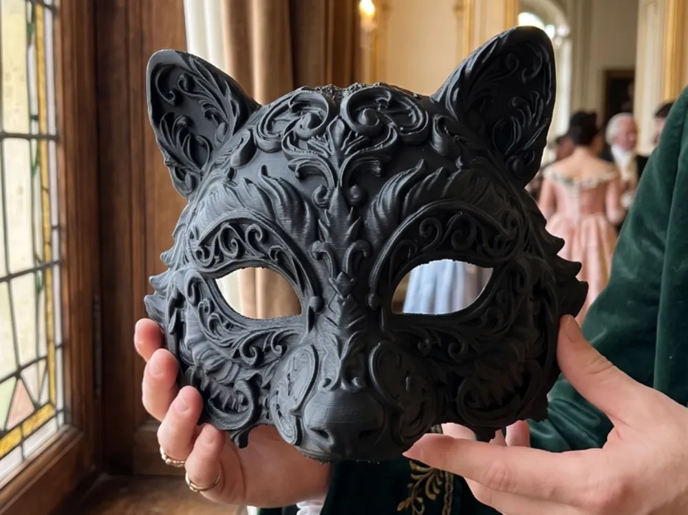 Baroque Raccoon Mask - The Midnight Shadow Art