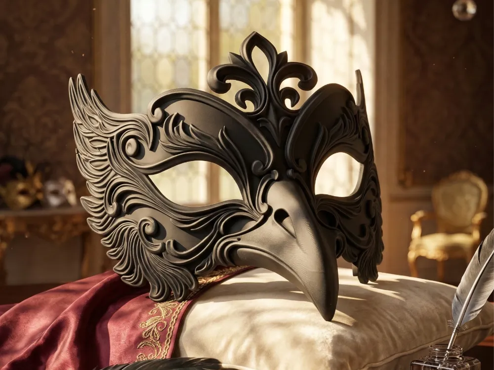 Baroque Raven Mask - Night Bird Masquerade