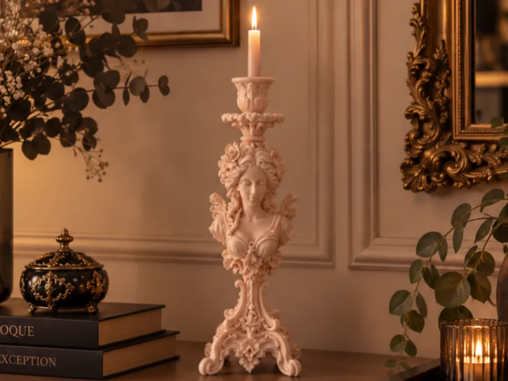 Baroque Woman Candle Holder, photo 4 of 4 - Baroque Woman Candle Holder Home Decor Items