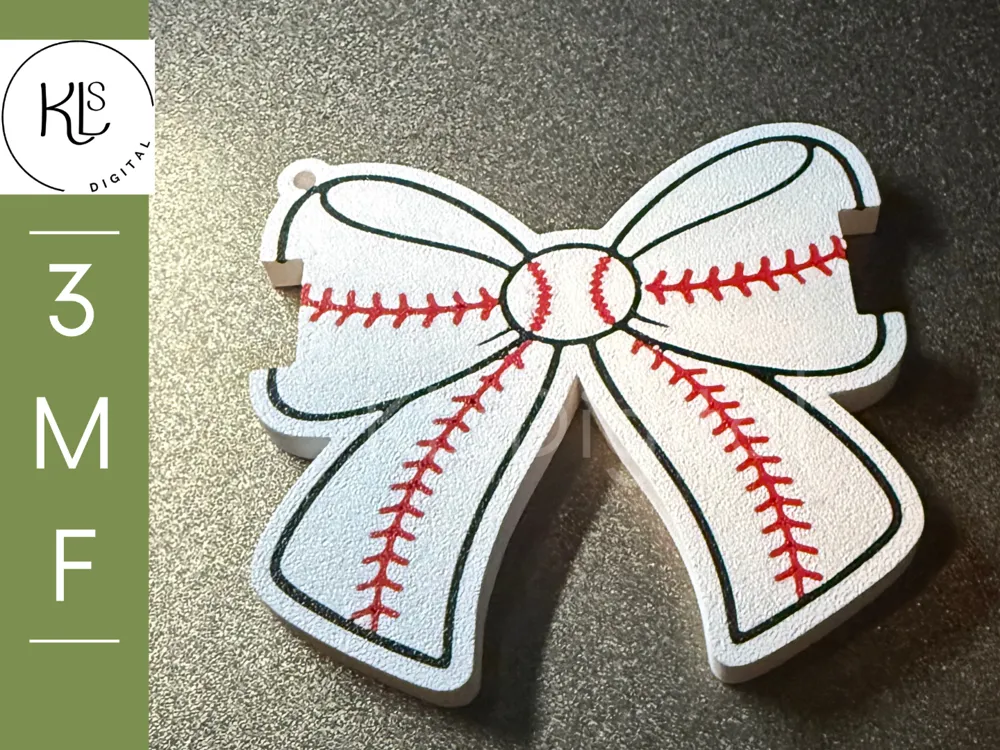 Baseball and Softball Bow Hair Tie Holder, photo 4 of 4 - Baseball and Softball Bow Hair Tie Holder Generative Art