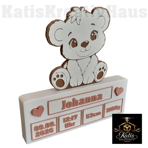 Personalised Bear Birth Gift, photo 4 of 4 - Personalised Bear Birth Gift Household
