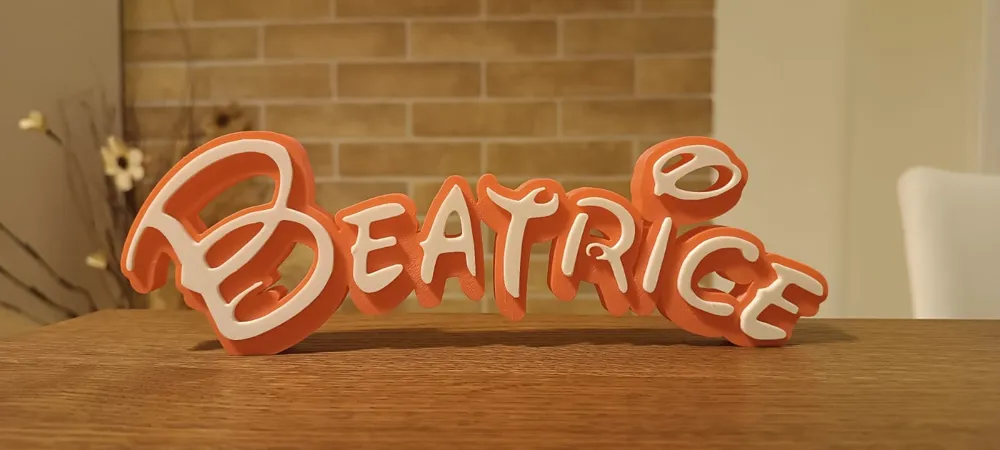 Beatrice Name Sign Kids Room 3D decor, photo 3 of 4 - Beatrice Name Sign Kids Room 3D decor Home Decor Items