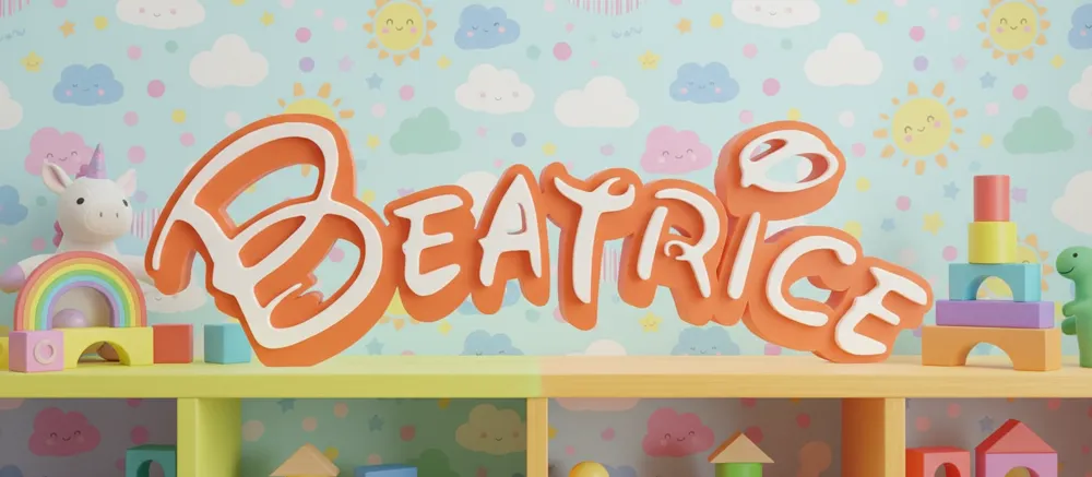 Beatrice Name Sign Kids Room 3D decor, photo 4 of 4 - Beatrice Name Sign Kids Room 3D decor Home Decor Items