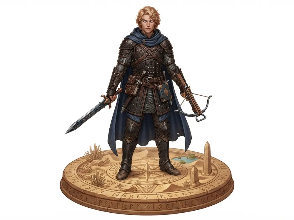 Beau - Male Human Warrior-warlock, photo 3 of 4 - Beau - Male Human Warrior-warlock Figurines & Collectibles