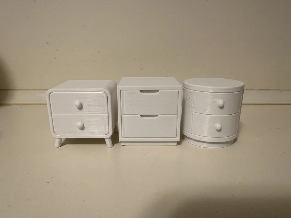 Bedside Table Set, photo 3 of 4 - Bedside Table Set Miniatures