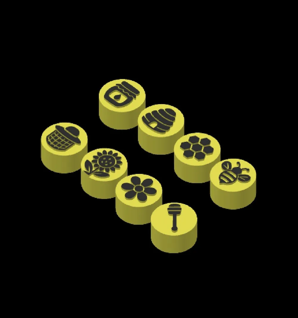 Bee-Themed Playdough Stamp Set, 8 Designs, photo 2 of 4 - Bee-Themed Playdough Stamp Set, 8 Designs Toys & Games