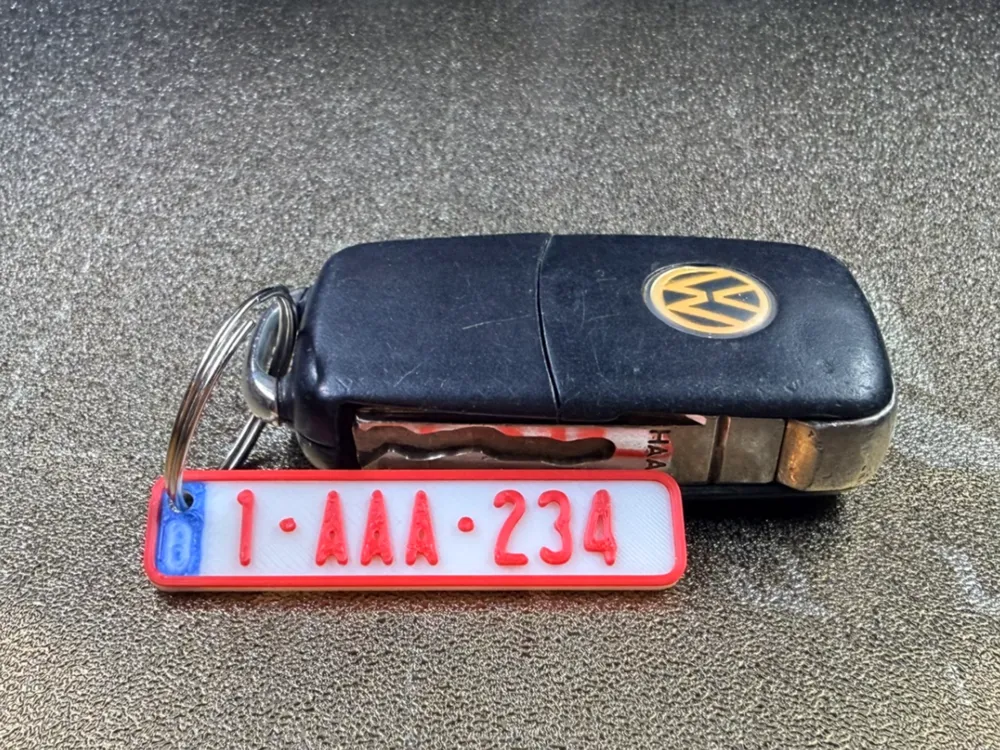 Porte clefs plaque immatriculation BELGIQUE