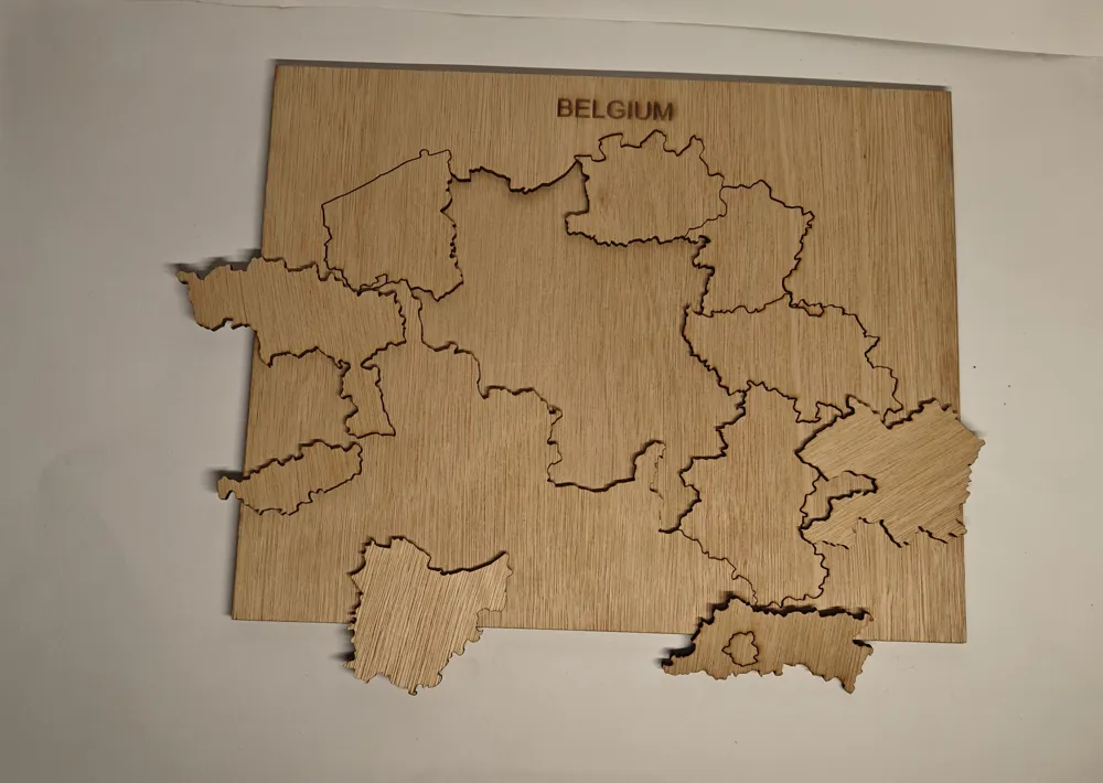 Belgium Province Puzzle Laser Cut Educational Map, photo 3 of 5 - Puzzles & Brain Teasers, wooden puzzle