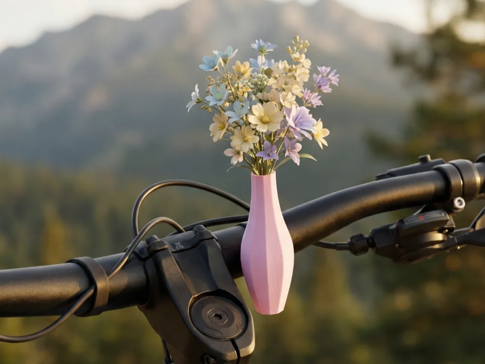 Bicycle Handlebar Flower Vase, photo 3 of 4 - Bicycle Handlebar Flower Vase Household