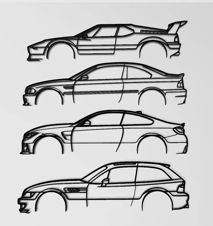 BMW 2D Wall Art collection, photo 3 of 4 - Cars & Bikes Wall Art, motor