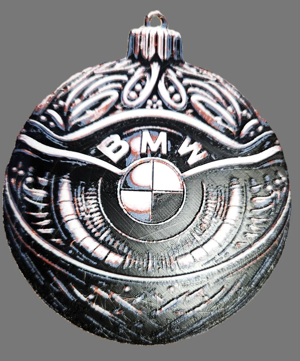 BMW Christmas Bauble Hueforge 120mmWeihnachtskugel, photo 2 of 4 - Cars & Bikes Photo Art, santa