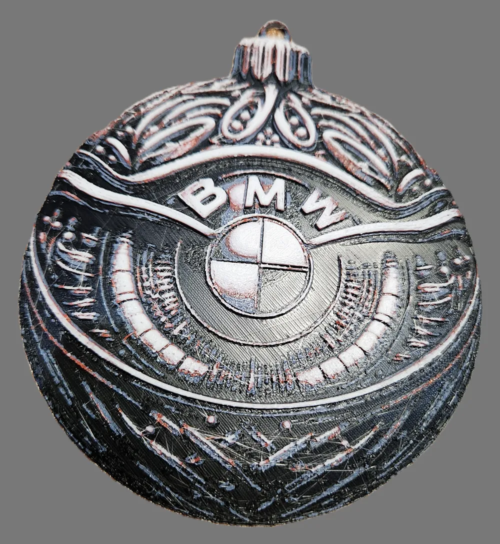 BMW Christmas Bauble Hueforge 120mmWeihnachtskugel, photo 3 of 4 - Cars & Bikes Photo Art, art