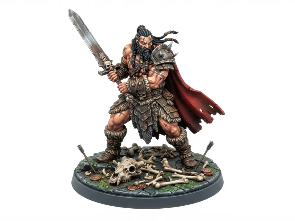 Male Human Barbarian, photo 3 of 4 - Male Human Barbarian Miniatures