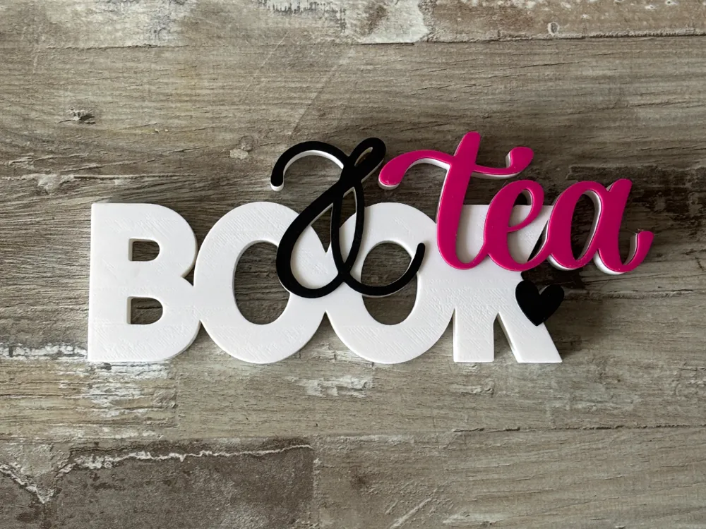 Book and Tea Lettering Decor, photo 3 of 4 - Book and Tea Lettering Decor Household