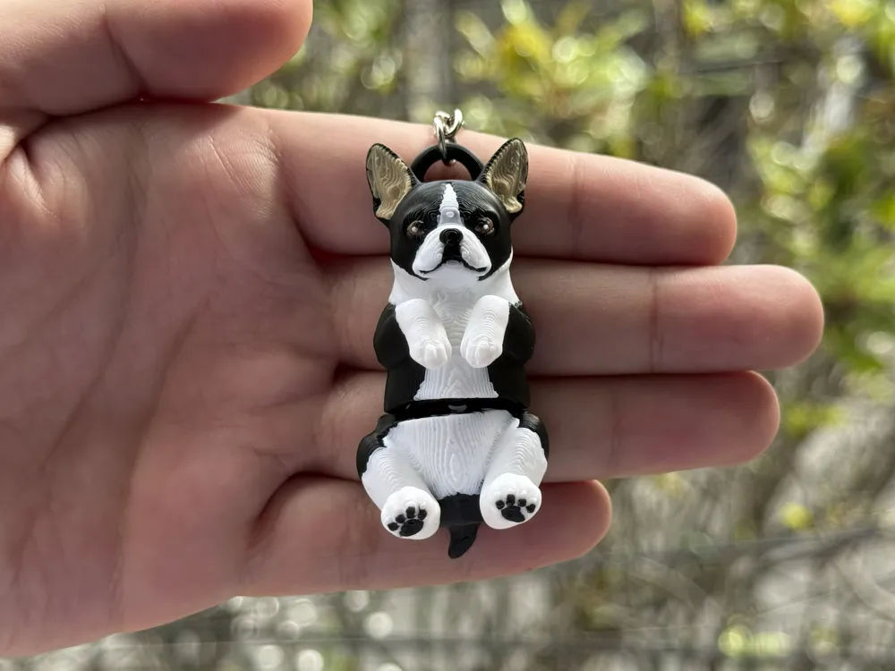 Boston Terrier Articulated Keychain, photo 2 of 4 - Boston Terrier Articulated Keychain Miniatures