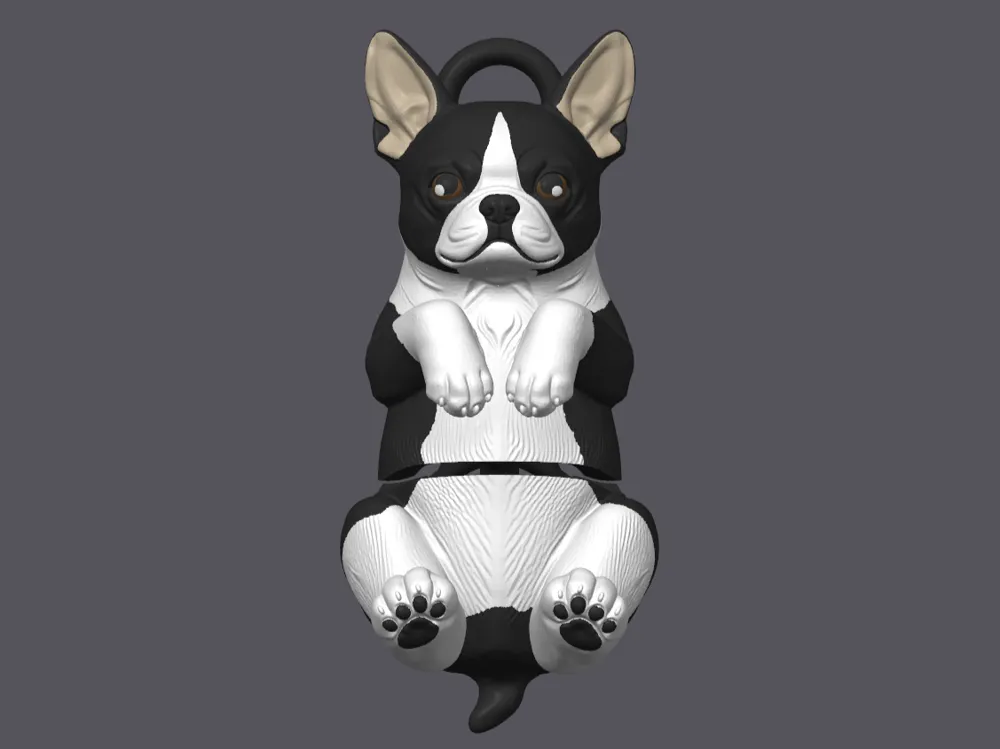 Boston Terrier Articulated Keychain, photo 4 of 4 - Boston Terrier Articulated Keychain Miniatures