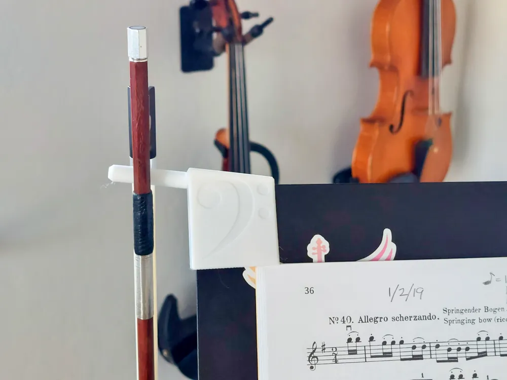 Bow Hanger for Music Stand, photo 2 of 4 - Clothes Hangers & Hanger Hooks, violin