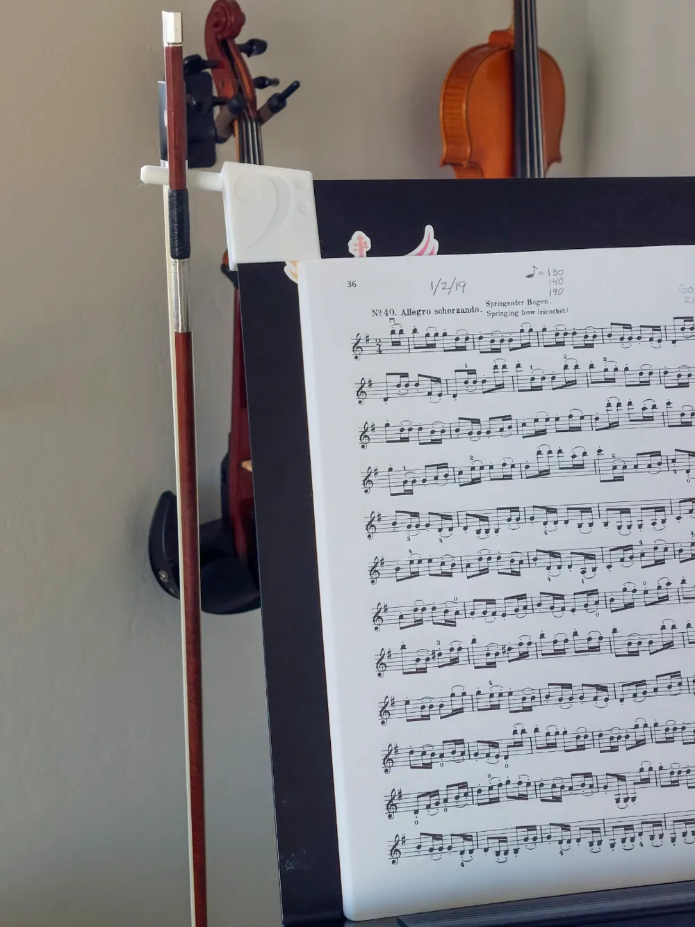 Bow Hanger for Music Stand, photo 3 of 4 - Clothes Hangers & Hanger Hooks, cello