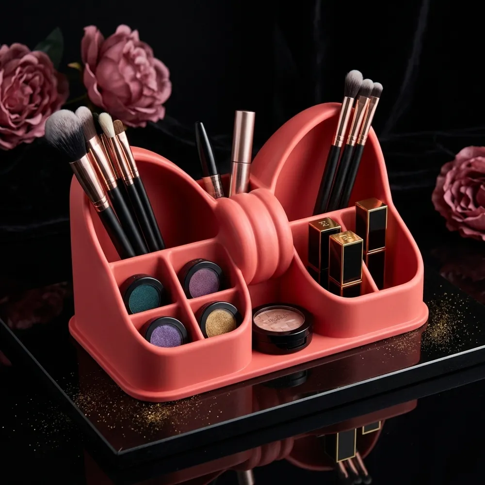 Bow Makeup Organizer -Vanity Storage, photo 2 of 4 - Bow Makeup Organizer -Vanity Storage Bath & Personal Care