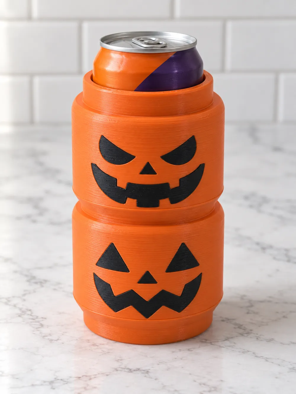 Brick Head Pumpkin Can Holder Koozie, photo 2 of 4 - Brick Head Pumpkin Can Holder Koozie Household