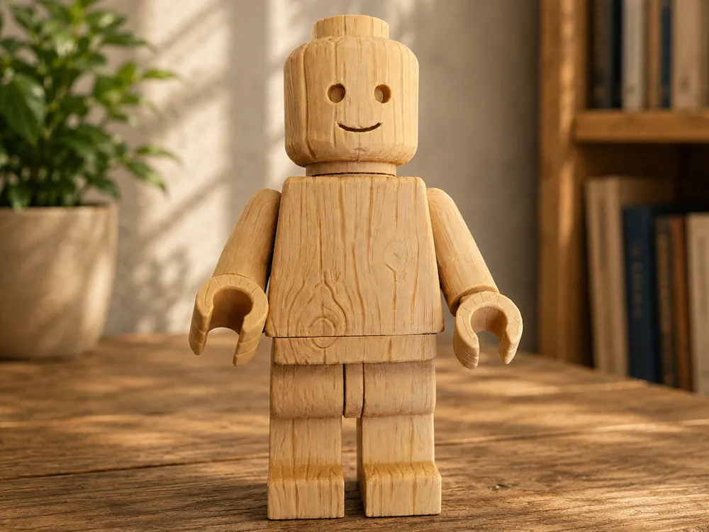 Brick Man Wood Style Figure Decor - People & Portrait Figurines, in stock