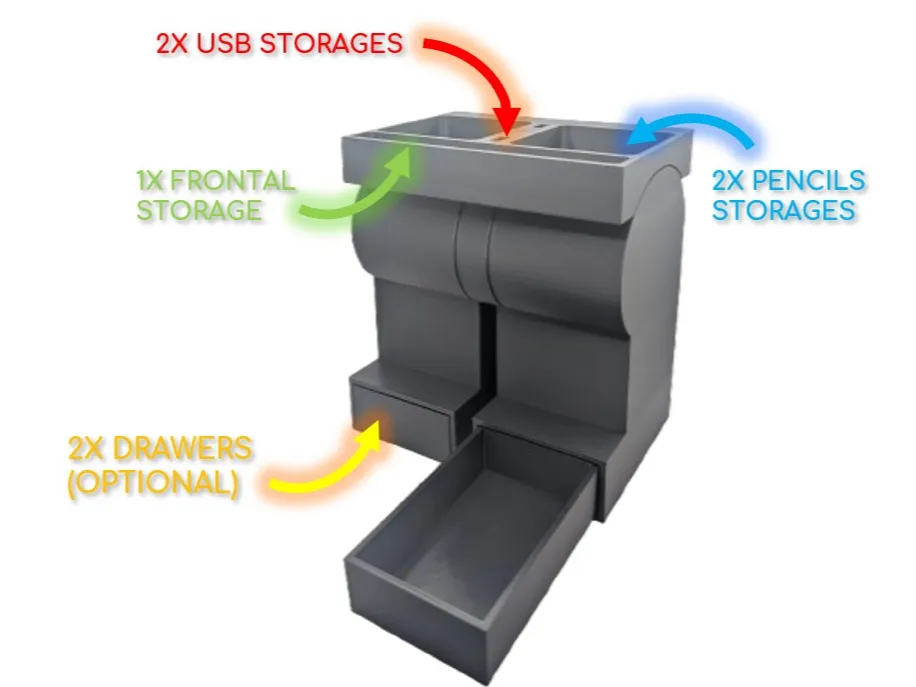Organiseur de bureau jambes Brickman - Decor, in stock in India